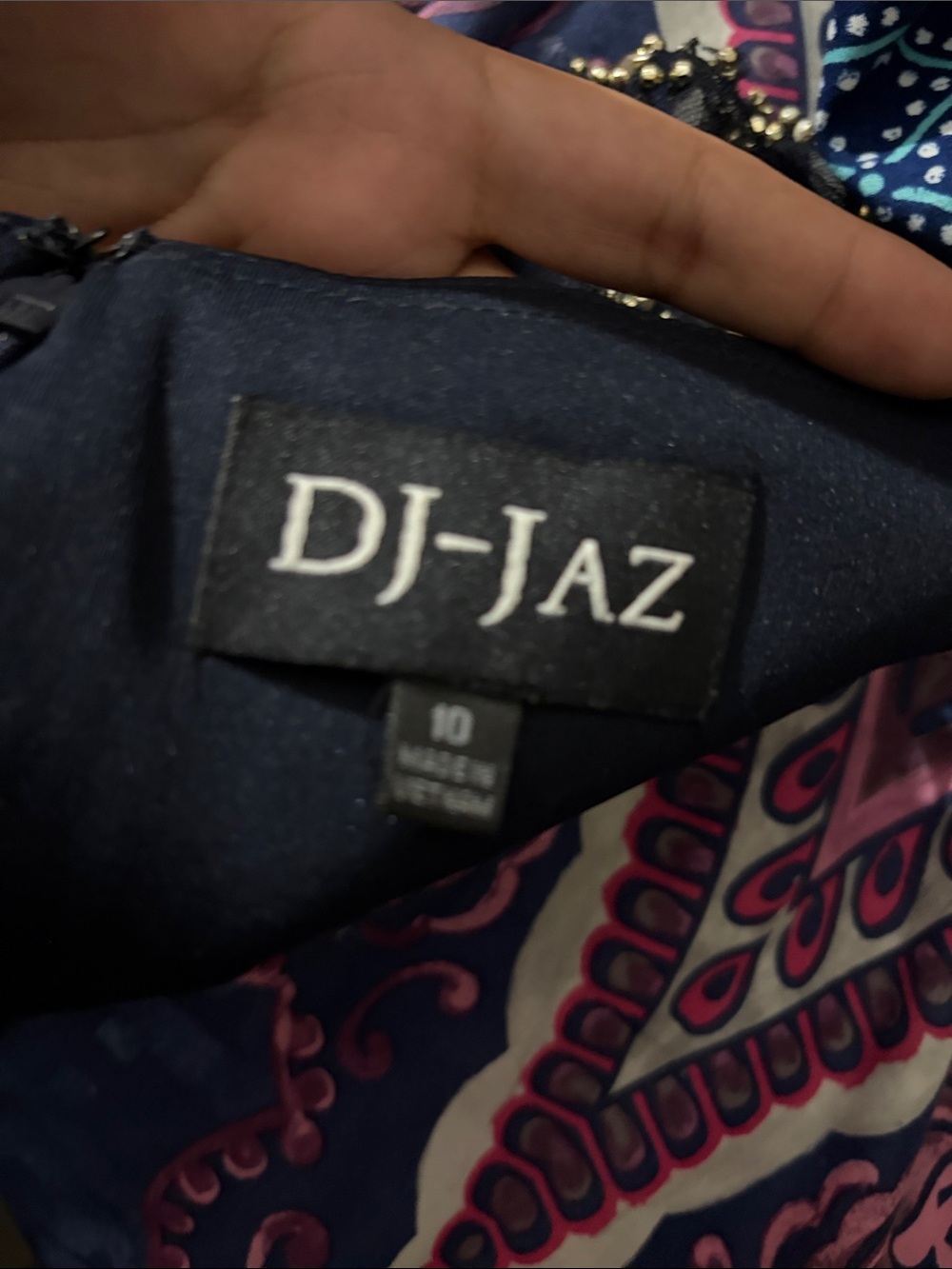DJ-Jaz Women's Asymmetrical Navy & Pink Printed Dress